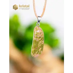 Unakite EX Pendant with silver loop - no. 4