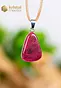 Thulite pendant with silver loop - no. 4