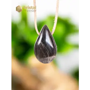 Black Moonstone Drop Shaped Pendant - no. 2