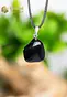 Black Tourmaline EX pendant with silver loop - no. 2