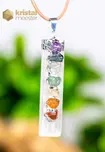 Chakra pendant with Selenite, silver coated