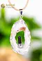 Agate Geode with Tourmaline in silver - pendant no. 4