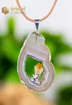 Agate Geode with Citrine (heat treated) in silver - pendant no. 3
