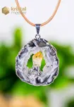 Agate Geode with Citrine (heat treated) in silver - pendant no. 2