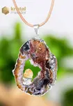 Agate Geode with Citrine (heat treated) in silver - pendant no. 1