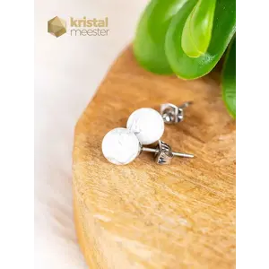 Howlite Earrings - 8 mm