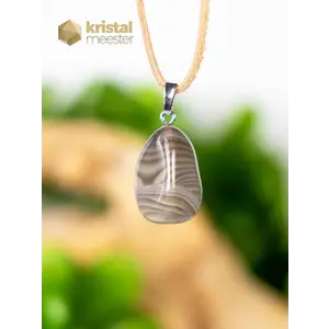 Flint pendant with silver loop - no. 4