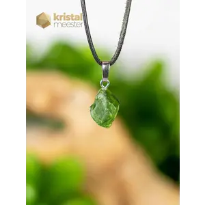 Diopside Raw Pendant with silver loop - no. 3