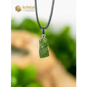 Diopside Raw Pendant with silver loop - no. 2