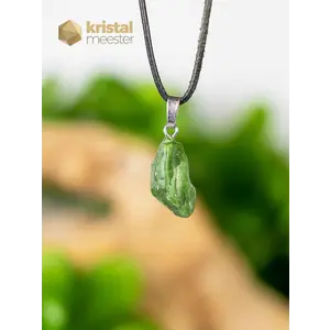 Diopside Raw Pendant with silver loop - no. 1