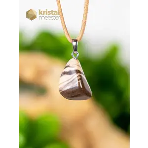 Cappuccino Jasper Pendant with silver loop - no. 4