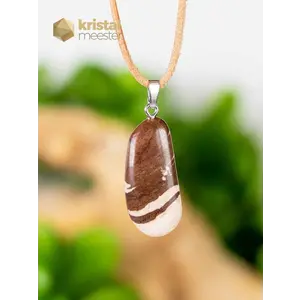 Cappuccino Jasper Pendant with silver loop - no. 3