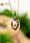 Cappuccino Jasper Pendant with silver loop - no. 1