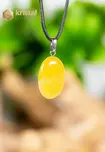 Yellow Calcite EX pendant with silver loop - no. 4