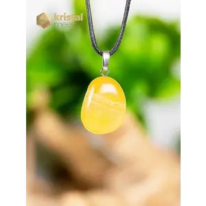 Yellow Calcite EX pendant with silver loop - no. 3