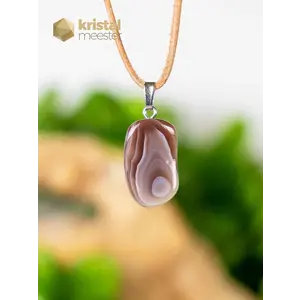 Botswana Agate EX pendant with silver loop - no. 4