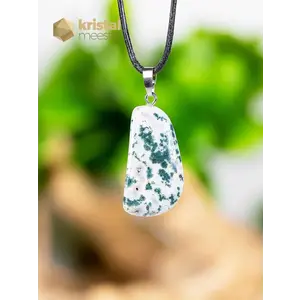 Tree Agate EX Pendant with silver loop - no. 2