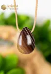 Agate Drop Shaped Pendant - brown