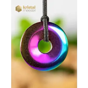 Hematite Rainbow Donut - 40 mm (Treated)