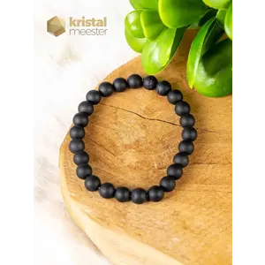 Obsidiaan Kogelarmband - 8 mm - Mat