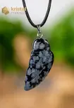 Snowflake Obsidian Angel Wing Pendant