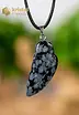 Snowflake Obsidian Angel Wing Pendant