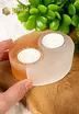 Selenite tea light holder duo Yin & Yang