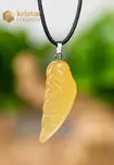 Yellow Calcite Angel Wing Pendant