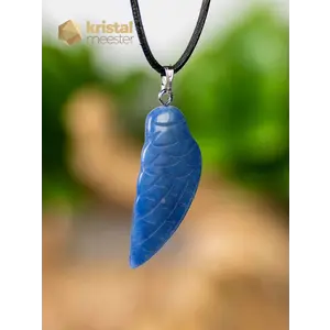 Blue Quartz Angel Wing Pendant