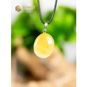 Yellow Calcite EX pendant with silver loop - no. 2