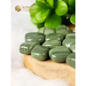 Jasper Olive Green Tumbled Stones