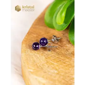 Amethyst Earrings - 6 mm