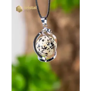 Dalmatian Jasper Spiral Pendant