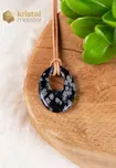 Snowflake Obsidian Donut Oval - 25 mm