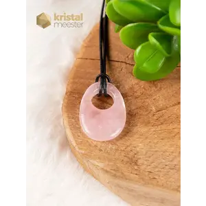 Rose Quartz Donut Oval - 25 mm