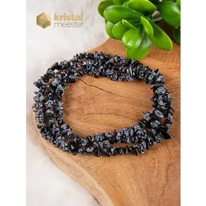 Snowflake Obsidian Chip Necklace - 90 cm