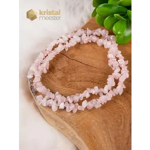 Rose Quartz Chip Necklace - 60 cm