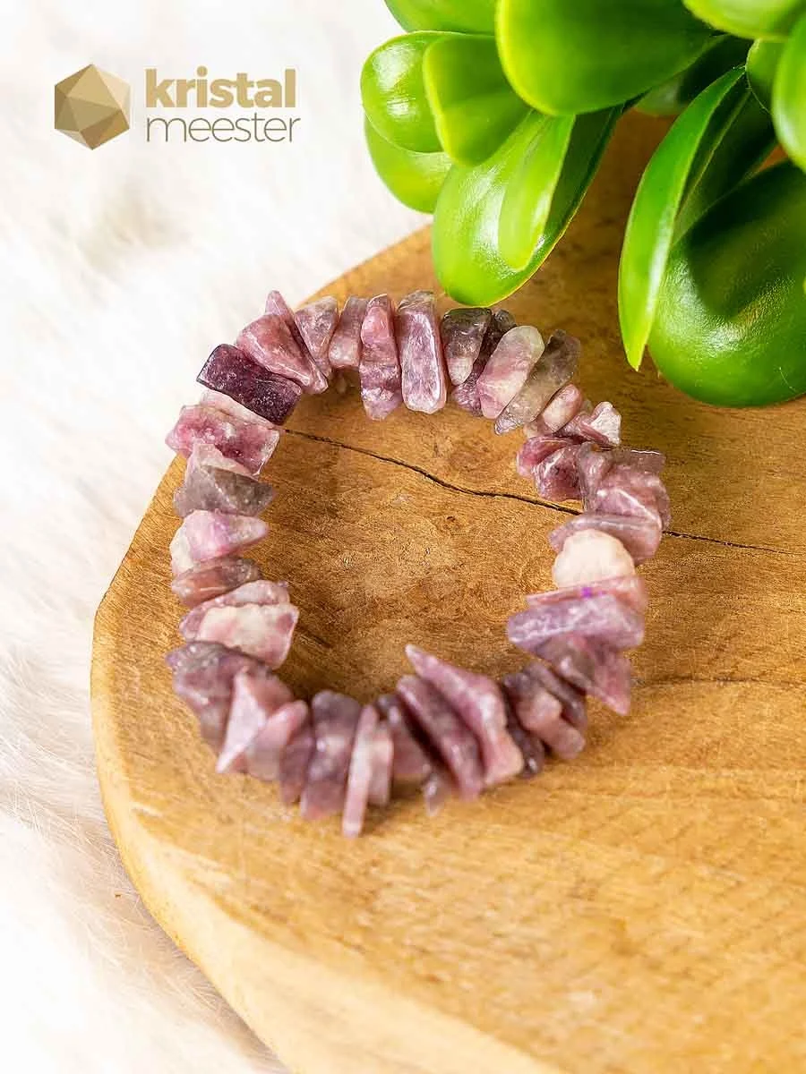 Lepidolite Chip Bracelet Kristalmeester
