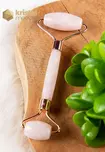 Rose Quartz Massage Roller - Rose Gold Color