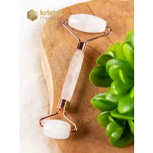 Rock Crystal Massage Roller Rose Gold Color