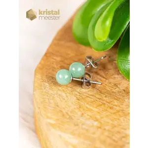 Aventurine Green Earrings - 6 mm