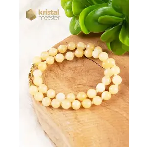 Yellow Calcite Ball Necklace - 45 cm