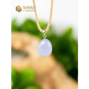 Blue Chalcedony EX pendant with silver loop