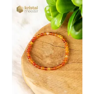 Carnelian Ball Bracelet Orange / Red - 3-4 mm