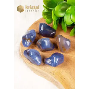 Blue Chalcedony Tumbled Stones EX - Size L