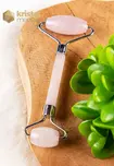 Rose Quartz Massage Roller - Silver Color