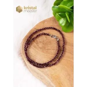 Garnet Faceted Necklace - 45 cm