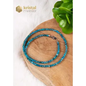 Blue Apatite Faceted Necklace - 45 cm