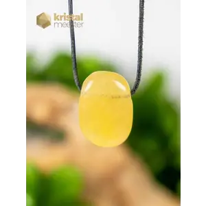 Calcite Tablet Pendant Yellow - drilled