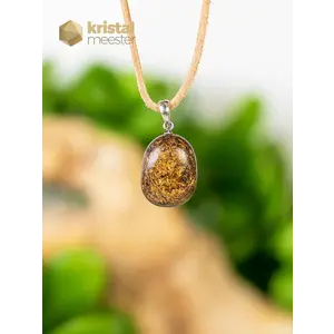 Bronzite Pendant with silver loop